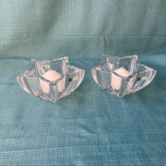 Vintage WMF Starflower 24% Lead Crystal Votives Set of two - Picture 2 of 7